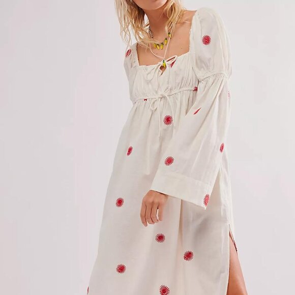 Free People Dresses & Skirts - FREE PEOPLE emory embroidered midi dress Sz XS NEW